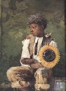 Winslow Homer Taking Sunflower to Teacher (mk44) oil on canvas